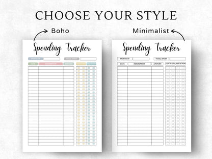 Printable Spending Tracker: Budget Chart, A4/A5 PDF, Editable Canva Link (Digital Download)