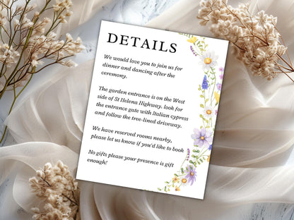 Editable Wildflower Wedding Invitation Template: Printable Greenery Invite (Digital Download)