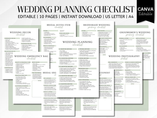 Ultimate Wedding Checklist Template: Bridal Planner (PDF)