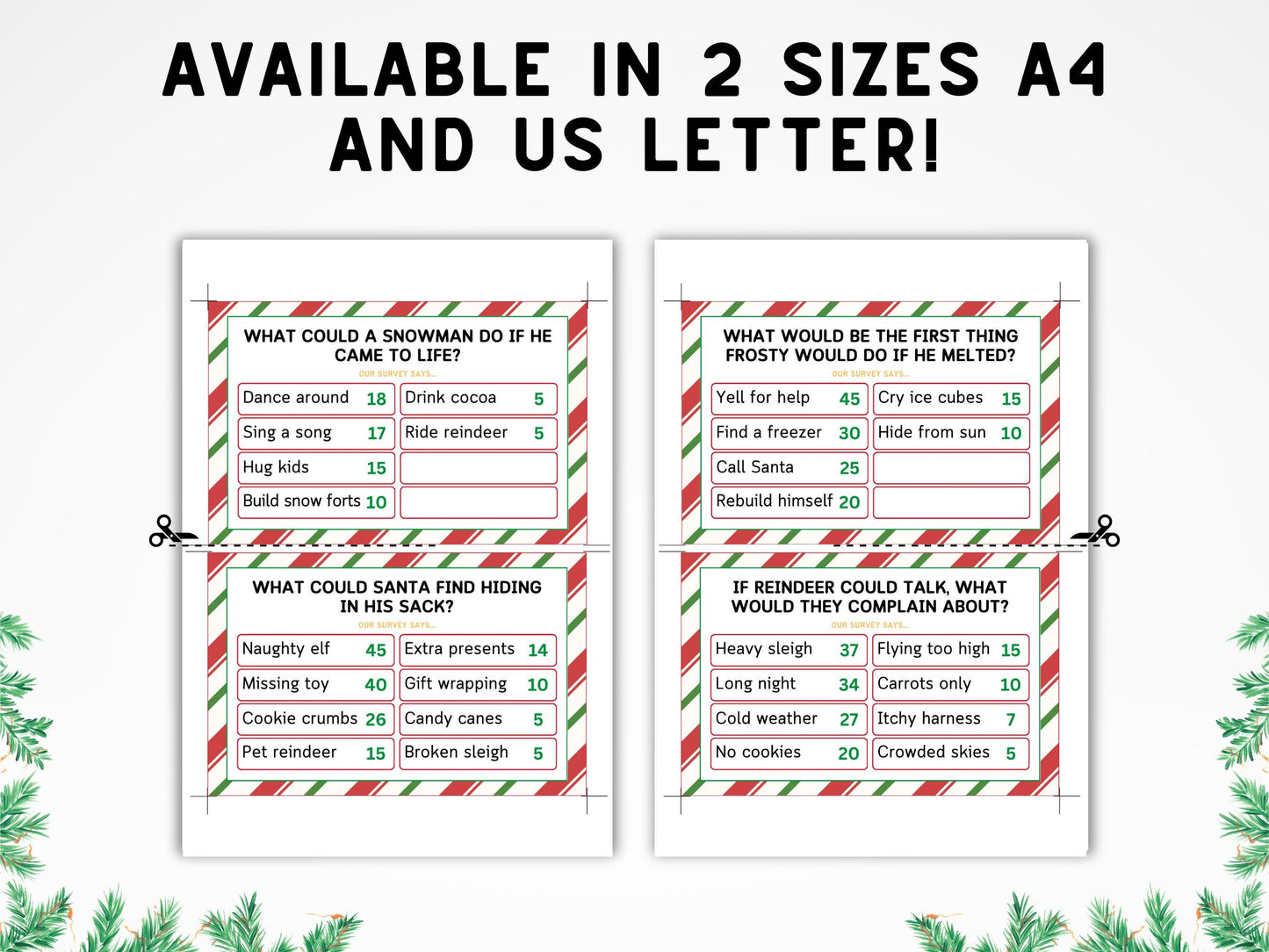 Christmas Feud Game: Family Holiday Party (Printable)