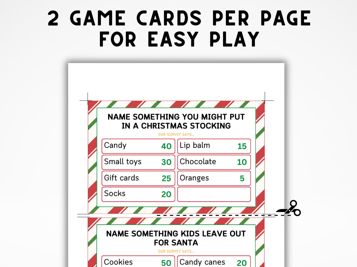 Christmas Feud Game: Family Holiday Party (Printable)
