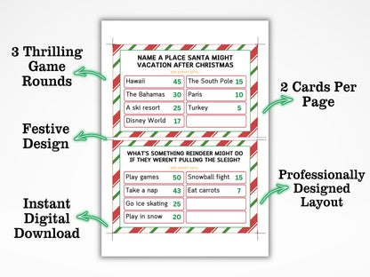 Christmas Feud Game: Family Holiday Party (Printable)