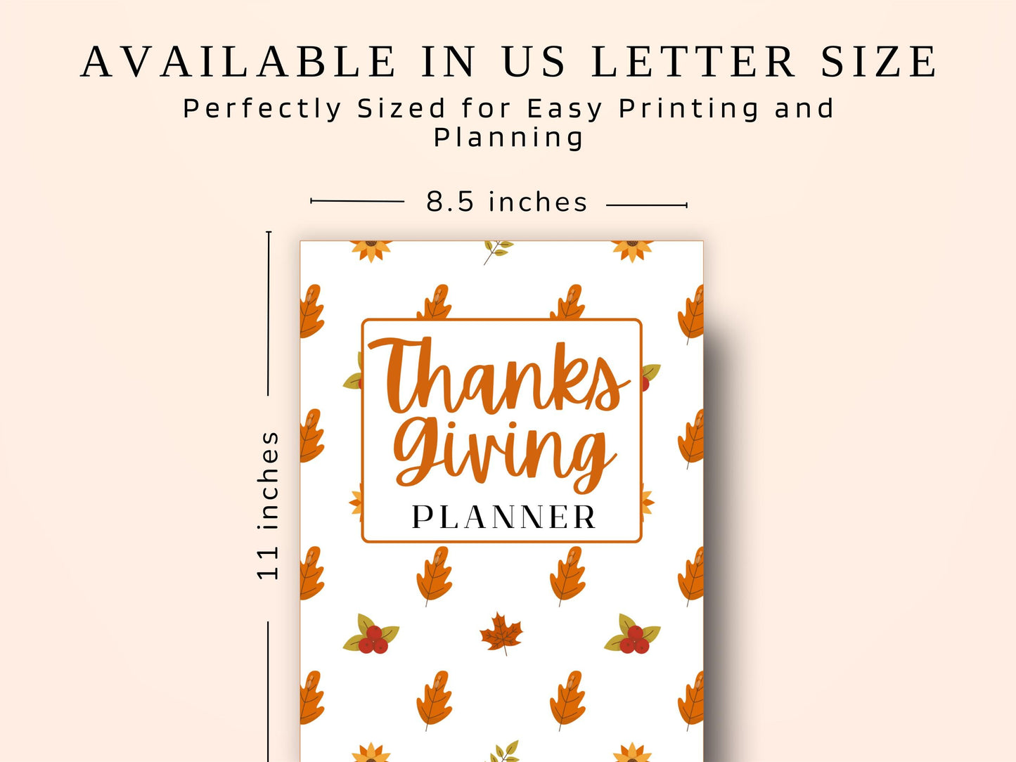 Thanksgiving Planner Template: Fall Holiday Organizer (PDF)