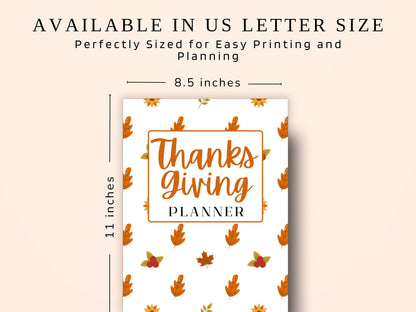 Thanksgiving Planner Template: Fall Holiday Organizer (PDF)