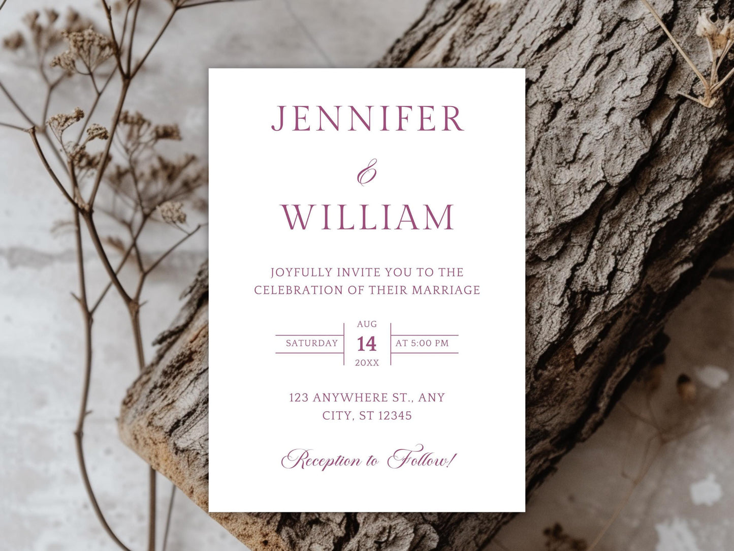 DIY Download Minimalist wedding invitation templates modern editable Canva suite