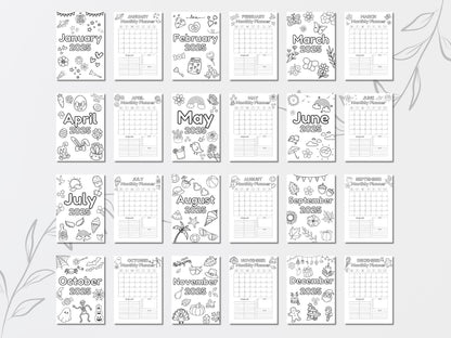 2025 Monthly Calendar Printable: A4 A5 Planner (Digital Download)