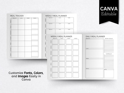 Editable Weekly Meal Planner Template: A4/A5 Printable (Digital Download)