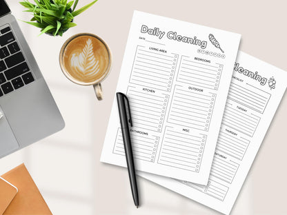 Cleaning Checklist Template: Daily, Weekly, Speed Cleaning (Digital Download)
