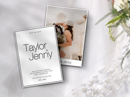 Minimalist Save The Date Template: Elegant Wedding Invitation (Digital Download)