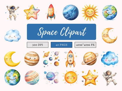 DIY Download Space Clip art Bundle