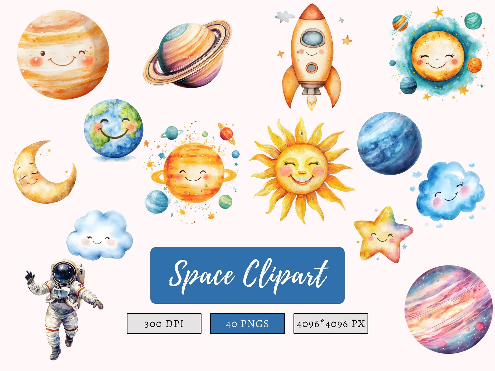 DIY Download Space Clip art Bundle