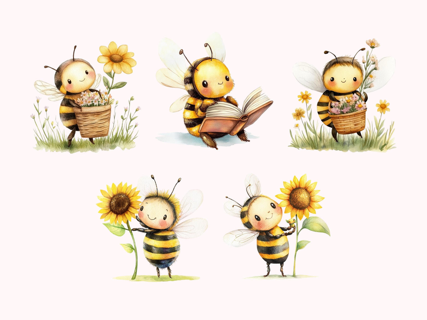 Bienen-Clipart-Bundle (PNG), Honigbienen-Clipart-Bundle, Bienen-PNG-Bundle, Biene (PNG), Honigwabe (PNG), Bienen-Clipart, Niedliche Bienen-Clipart, Hummel-Clipart