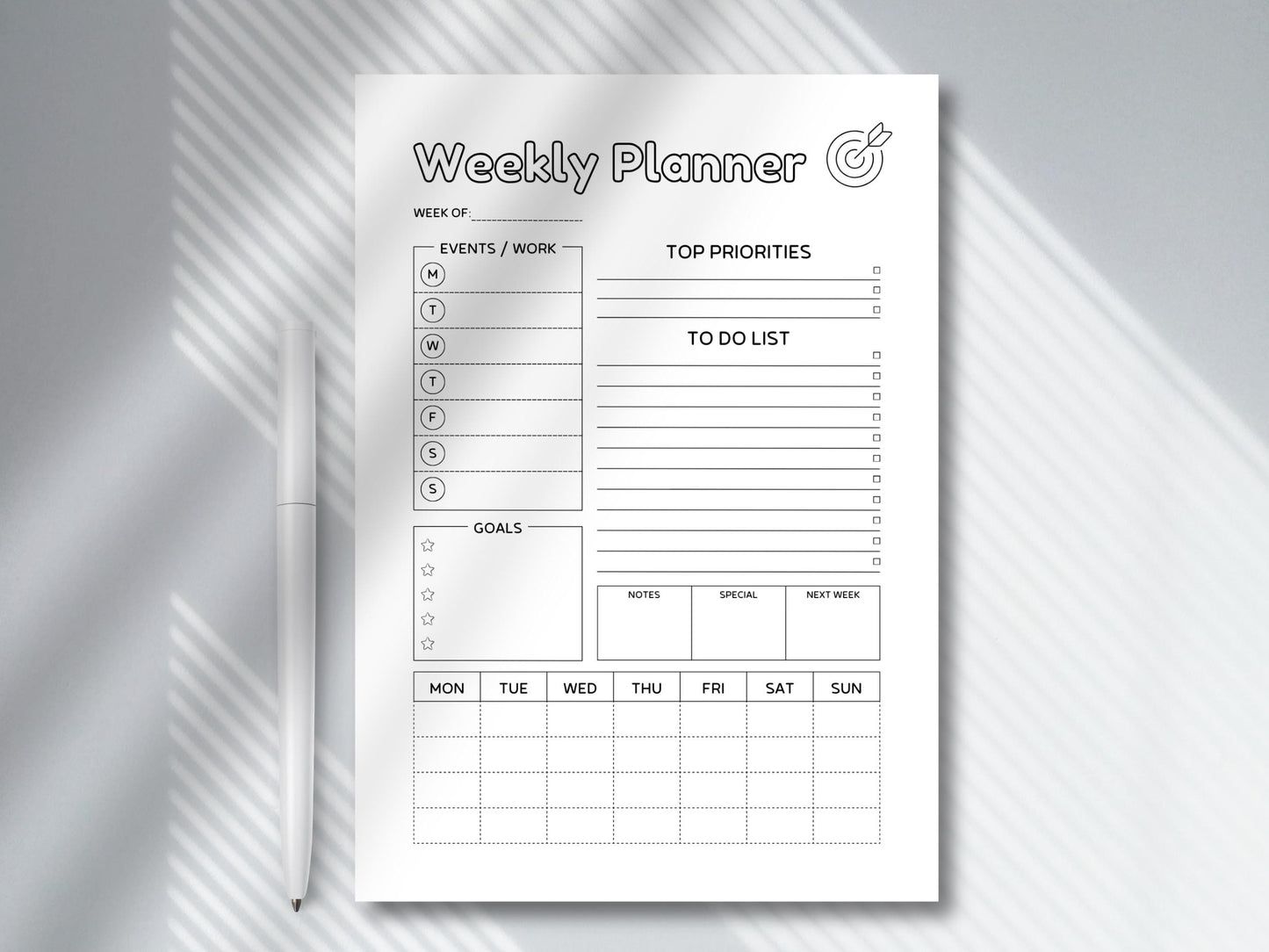 Daily Weekly Monthly Planner: Schedule Organizer (A4/A5) (Digital Download)