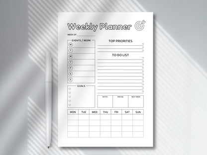 Daily Weekly Monthly Planner: Schedule Organizer (A4/A5) (Digital Download)