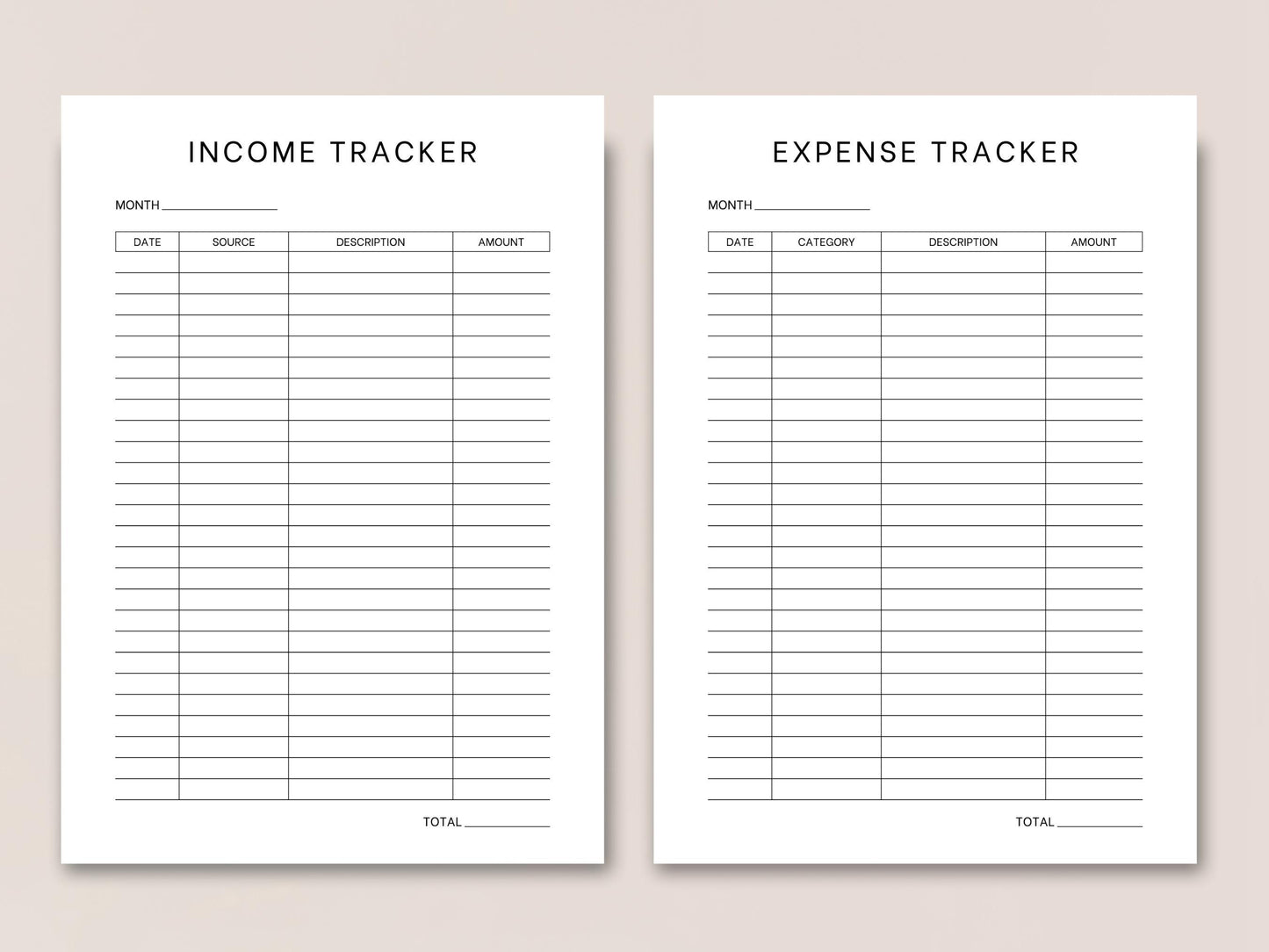 Editable Income and Expense Tracker Template (Digital Download)