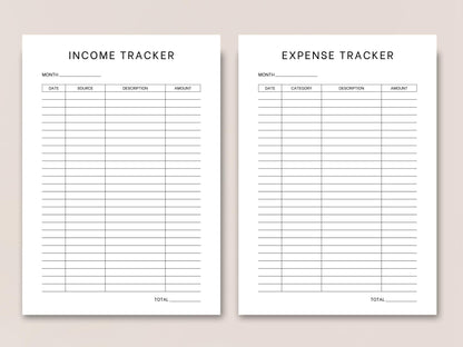 Editable Income and Expense Tracker Template (Digital Download)