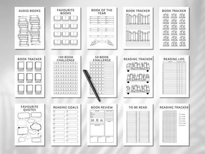 Digital Reading Journal Bundle: Library Tracker & Planner (Digital Download)