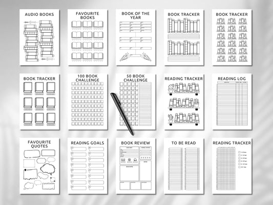 Digital Reading Journal Bundle: Library Tracker & Planner (Digital Download)
