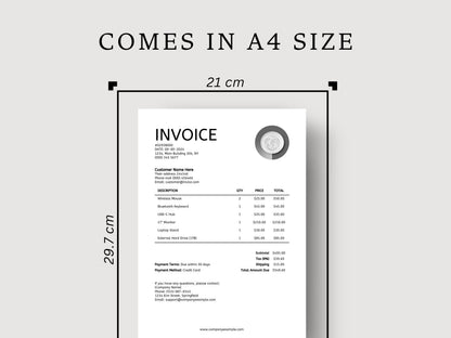 Minimalist Invoice Template Canva: Editable Small Business Billing (Instant Download)