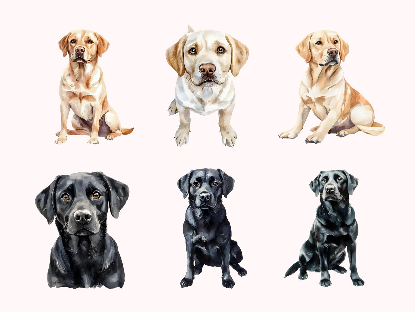 Labrador-Clipart-Bundle (PNG), Labrador-Clipart, Labrador-Bundle (PNG), Labrador Retriever (PNG), Haustier-Hunde-Clipart, Hunde-Clipart-Bundle (PNG)