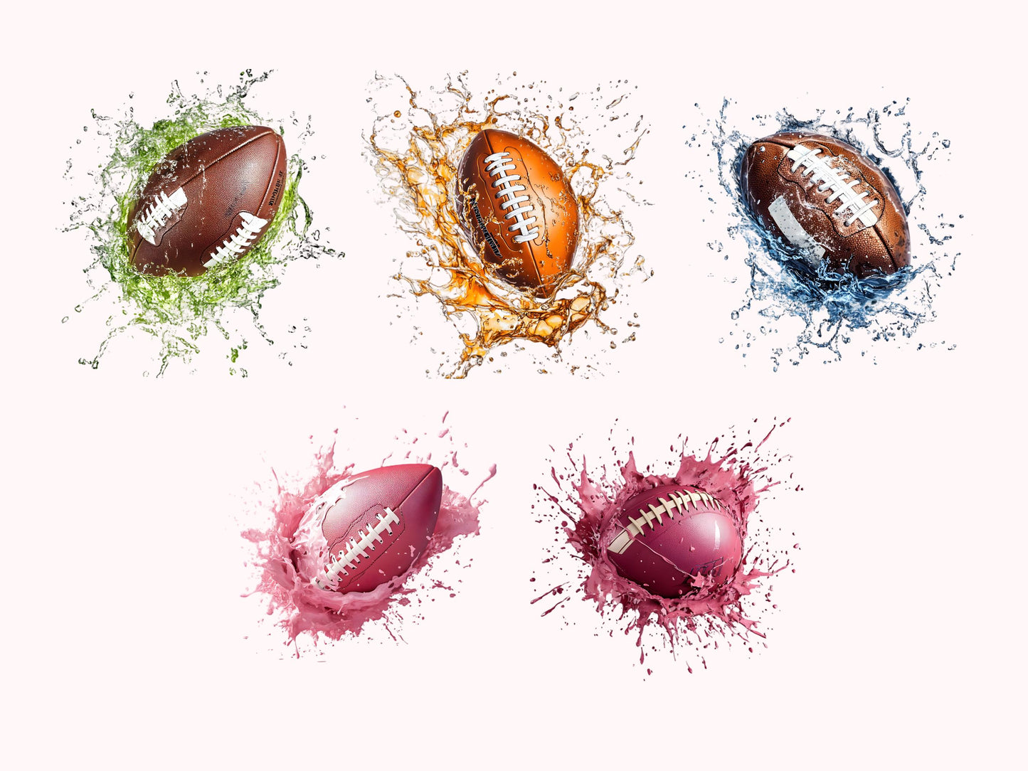 Watercolor Football Clipart Bundle png, Football Collection Clipart, Football Clipart, Football Printable Clipart, Football png Bundle