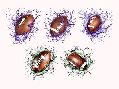 Watercolor Football Clipart Bundle png, Football Collection Clipart, Football Clipart, Football Printable Clipart, Football png Bundle