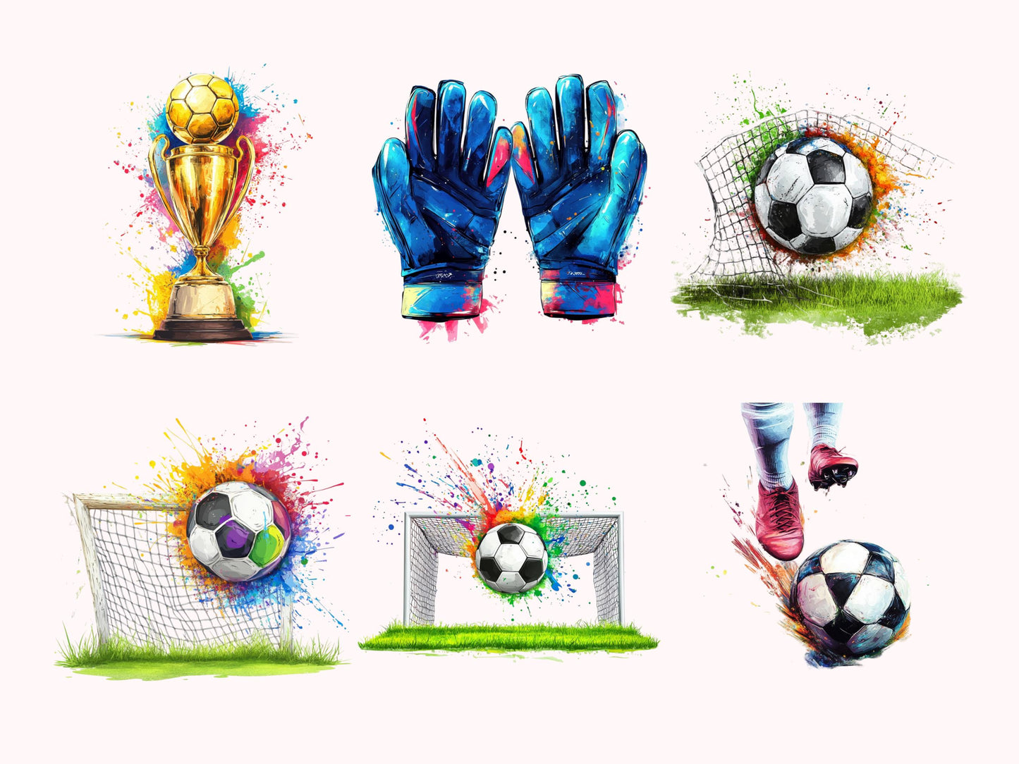 Soccer Clipart Bundle png, Watercolor Soccer Clipart png, Soccer Clipart, Football Clipart, Watercolor Football Clipart, Digital Download