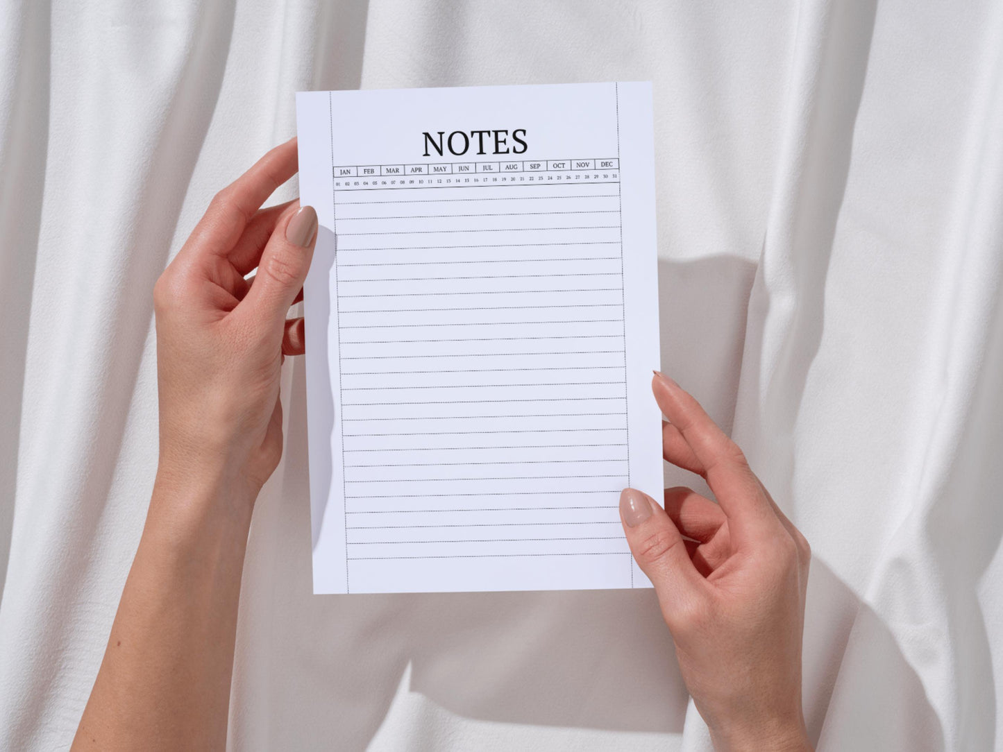 Printable Lined Note Pages: A4 Note Planner Template (Digital Download)