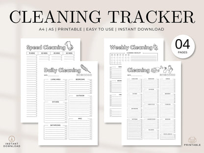 Cleaning Checklist Template: Daily, Weekly, Speed Cleaning (Digital Download)