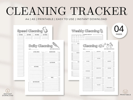 Cleaning Checklist Template: Daily, Weekly, Speed Cleaning (Digital Download)