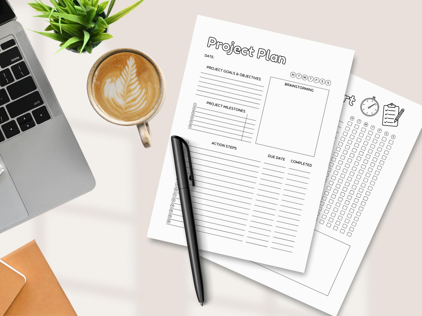 Project Planner Printable: Task List, Work Schedule (A4/A5 Digital Download)