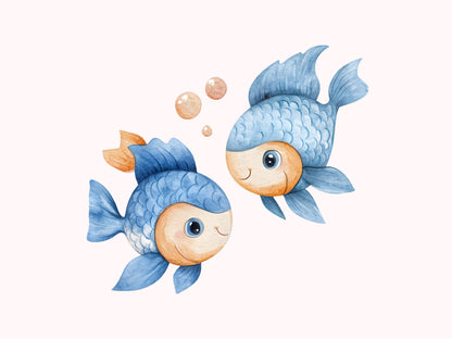 Meerestier-Clipart-Bundle (PNG), Unterwasser-Aquarell-Clipart-Bundle, Ozeantier-Clipart, Unterwasser-Clipart-Bundle, Baby-Wandbild-Clipart