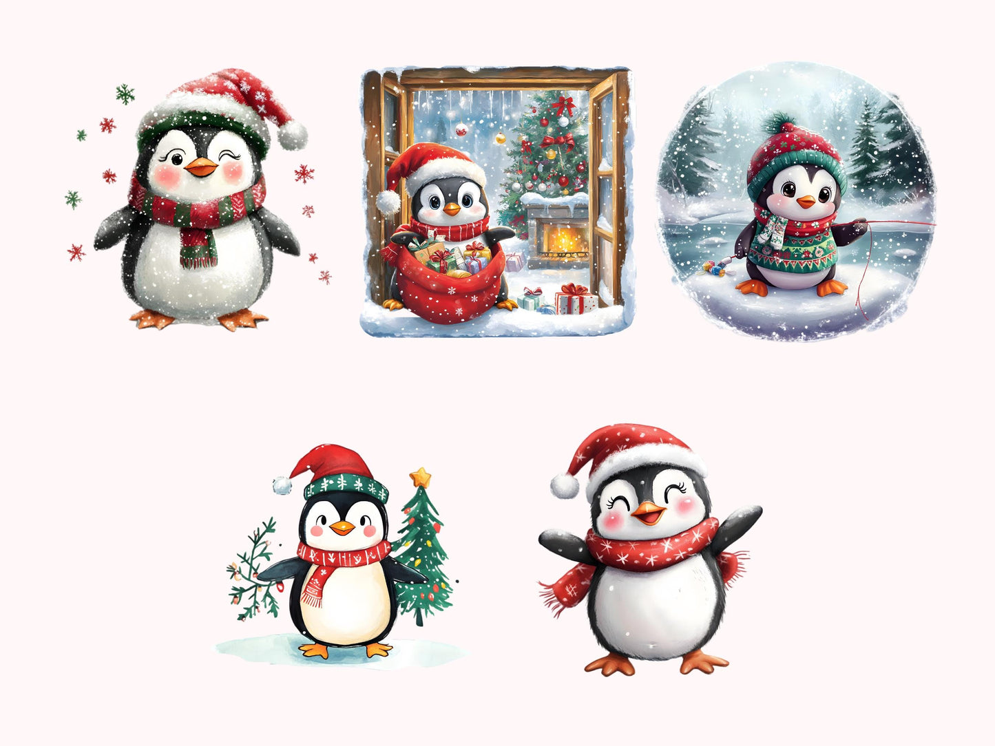 14 Penguin Clipart Bundle png, Christmas Penguin Clipart Bundle, Penguin Clipart, Penguin Silhouette, Penguin png, Digital Download