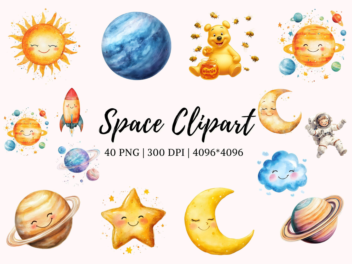 DIY Download Space Clip art Bundle