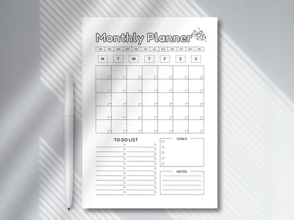 Daily Weekly Monthly Planner: Schedule Organizer (A4/A5) (Digital Download)