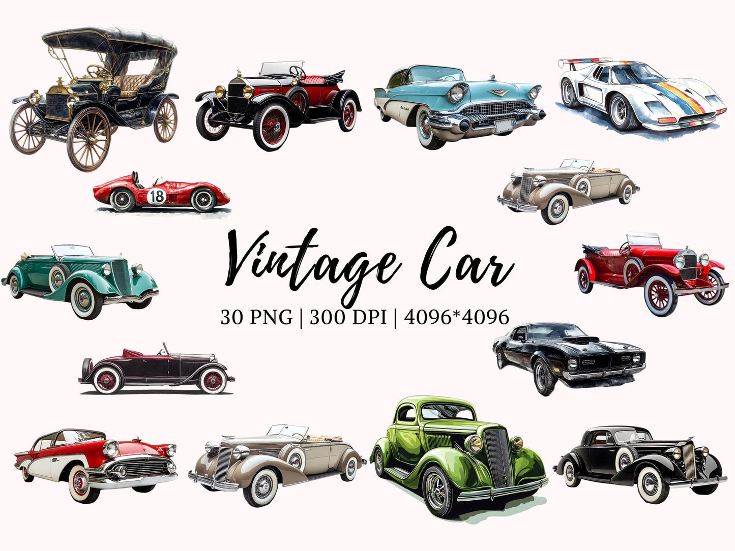 Vintage Car Clipart png Bundle, Car Clipart Bundle, 1960s Car Clipart, Sports Car Clipart, Vintage Car Silhouette, Digital Download