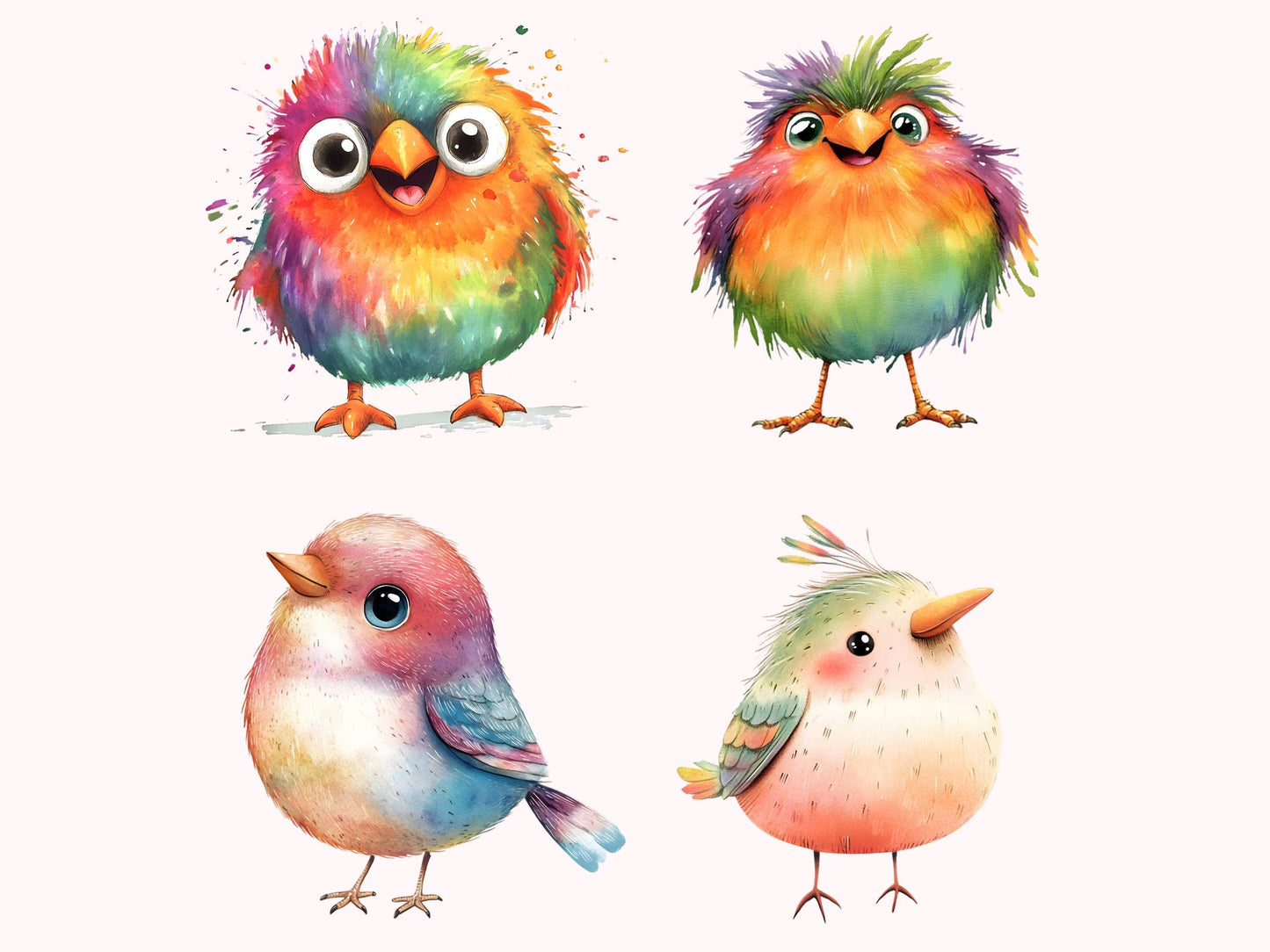 Whimsical Bird Clipart Bundle, Funny Bird Clipart png, Cute Whimsical Bird Clipart, Crazy Bird Clipart, Cute Bird png, Quirky Bird Clipart