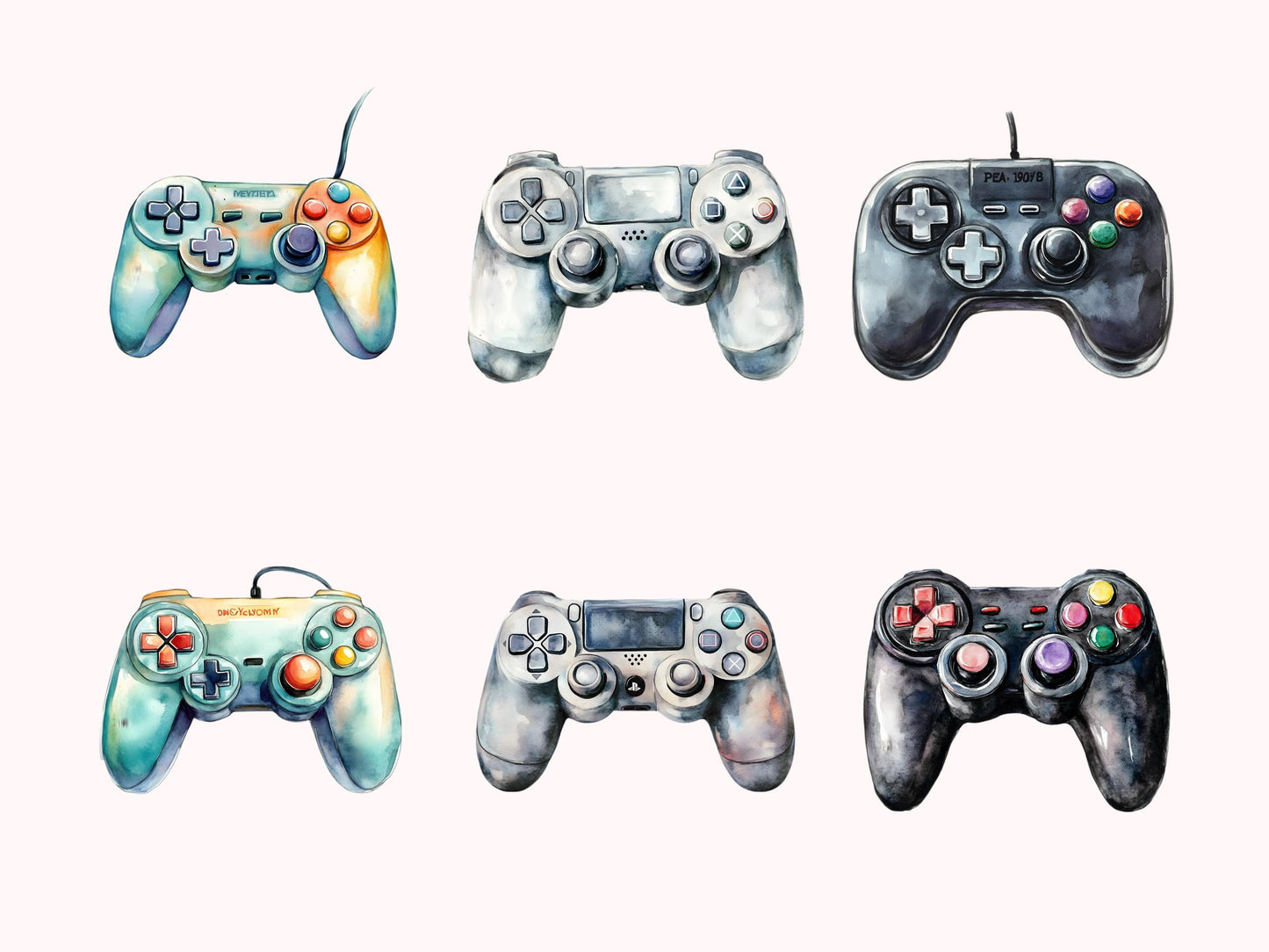 Video Game Controller Clipart png Bundle, Controller Clipart, Game Controller Clipart, Gaming Clipart, High Quality png, Digital Download