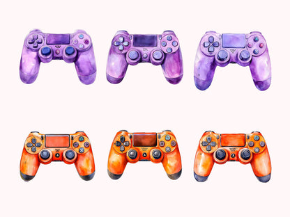 Video Game Controller Clipart png Bundle, Controller Clipart, Game Controller Clipart, Gaming Clipart, High Quality png, Digital Download