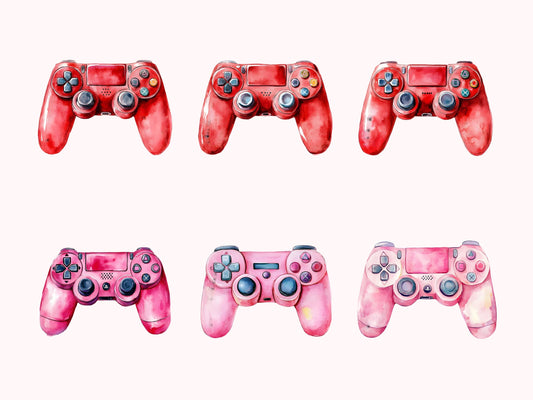 Video Game Controller Clipart png Bundle, Controller Clipart, Game Controller Clipart, Gaming Clipart, High Quality png, Digital Download