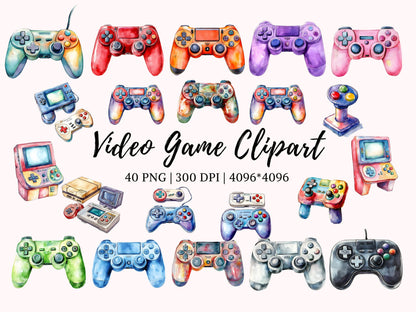 Video Game Controller Clipart png Bundle, Controller Clipart, Game Controller Clipart, Gaming Clipart, High Quality png, Digital Download