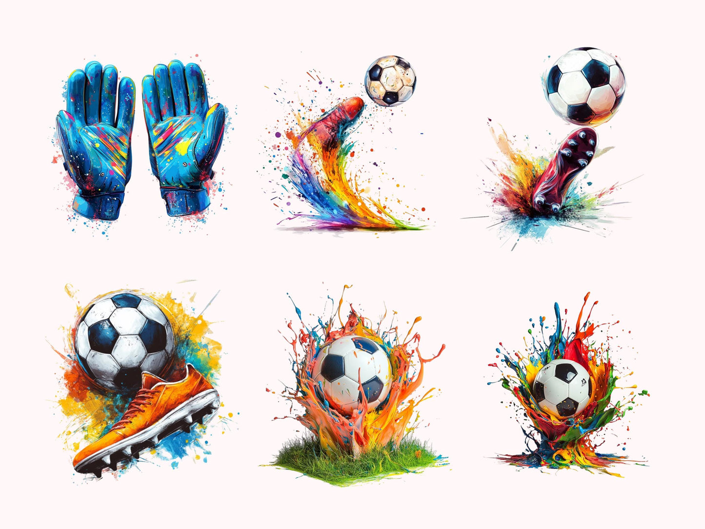 Soccer Clipart Bundle png, Watercolor Soccer Clipart png, Soccer Clipart, Football Clipart, Watercolor Football Clipart, Digital Download
