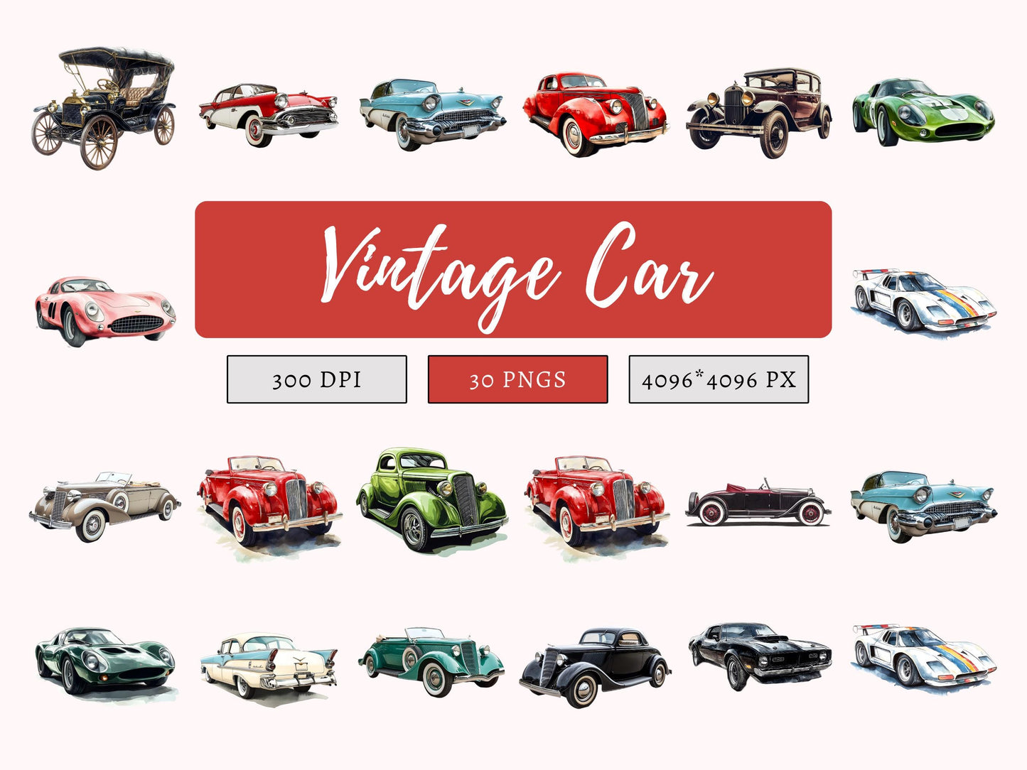 Vintage Car Clipart png Bundle, Car Clipart Bundle, 1960s Car Clipart, Sports Car Clipart, Vintage Car Silhouette, Digital Download