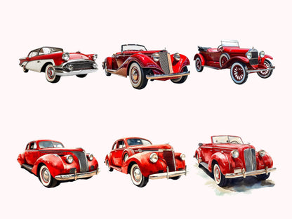 Vintage Car Clipart png Bundle, Car Clipart Bundle, 1960s Car Clipart, Sports Car Clipart, Vintage Car Silhouette, Digital Download