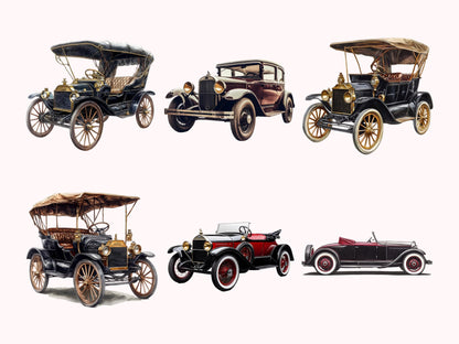 Vintage Car Clipart png Bundle, Car Clipart Bundle, 1960s Car Clipart, Sports Car Clipart, Vintage Car Silhouette, Digital Download