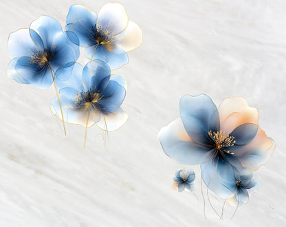 15 Watercolor Abstract Flower Clipart, PNG Bundle (Digital Download)