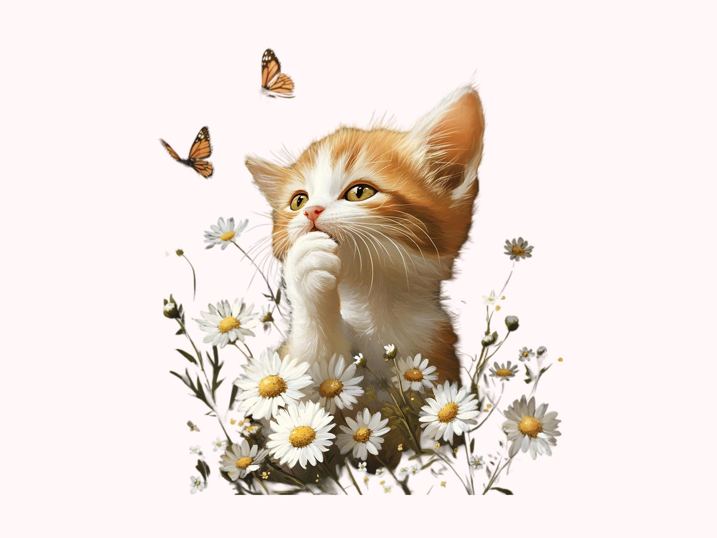 Sweet Cat Clipart Bundle, Cute Cat With Flower Clipart, Kitten Clipart Bundle, Baby Cat Clipart, Cat Clipart, Printable Cartoon Clipart