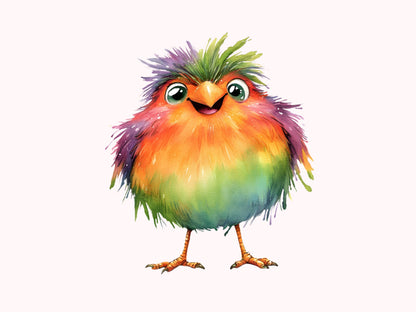 Whimsical Bird Clipart Bundle, Funny Bird Clipart png, Cute Whimsical Bird Clipart, Crazy Bird Clipart, Cute Bird png, Quirky Bird Clipart