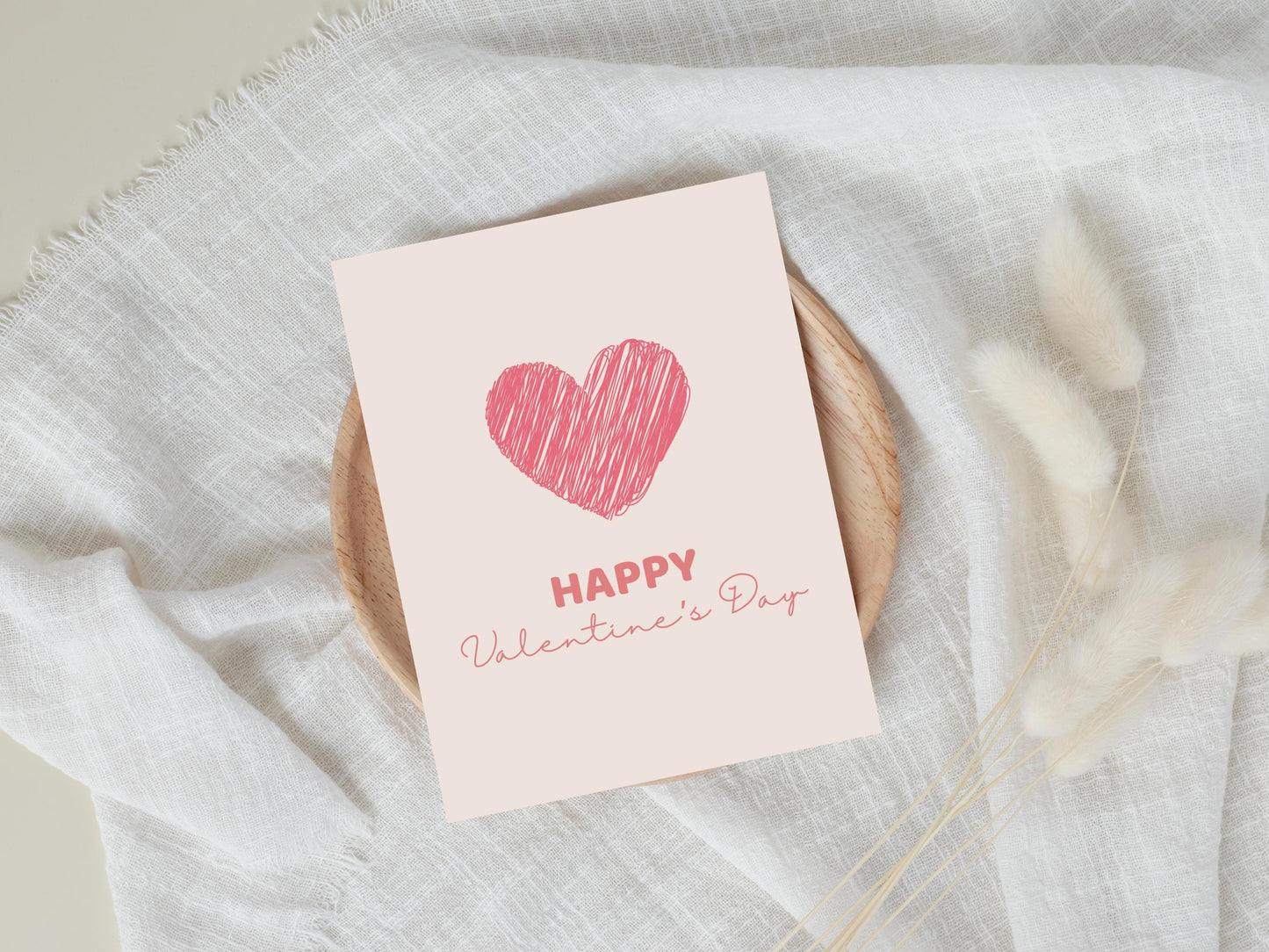 Editable Valentine's Day Card Template: Printable Minimalist Design (Digital Download)