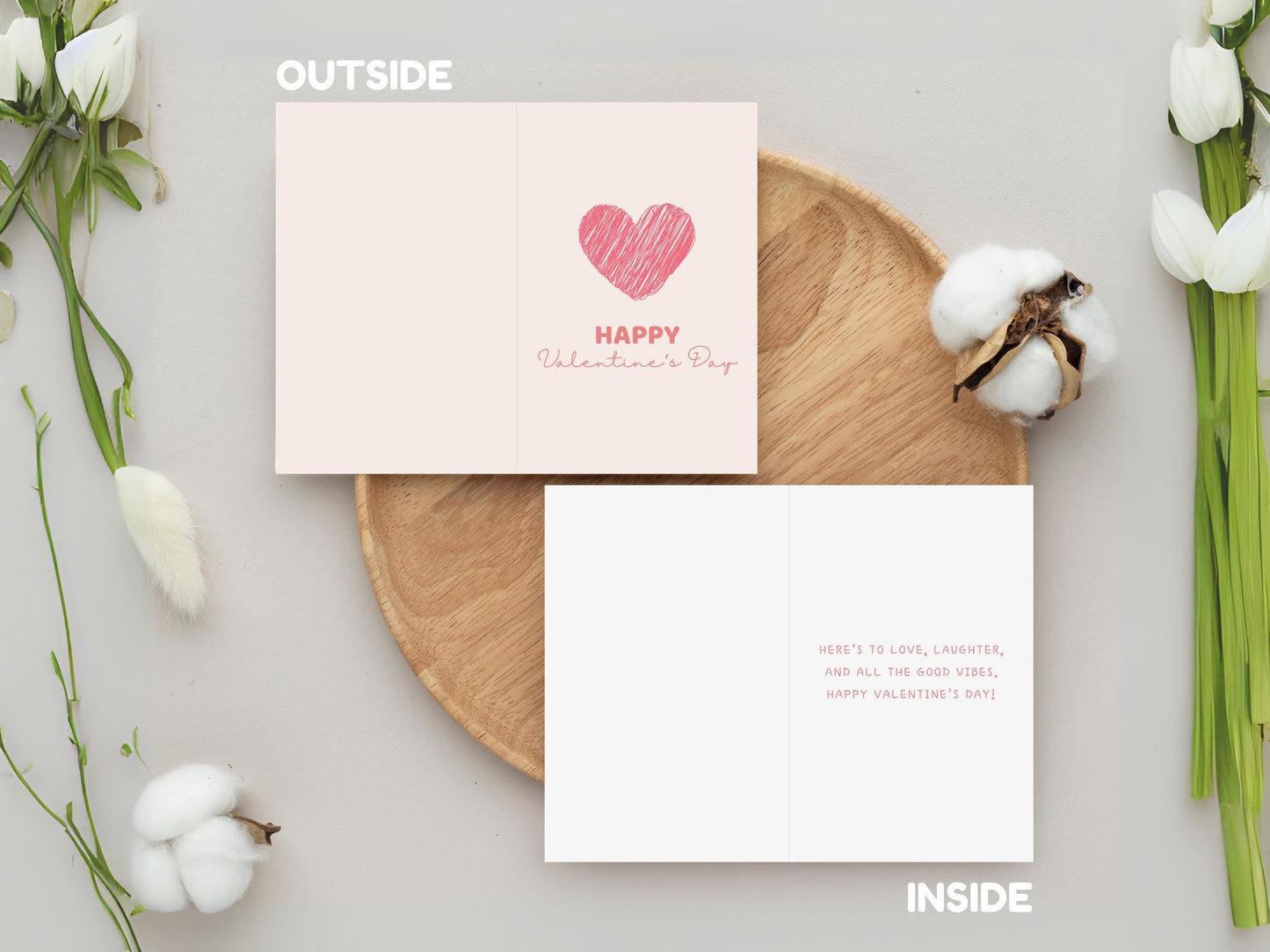 Editable Valentine's Day Card Template: Printable Minimalist Design (Digital Download)